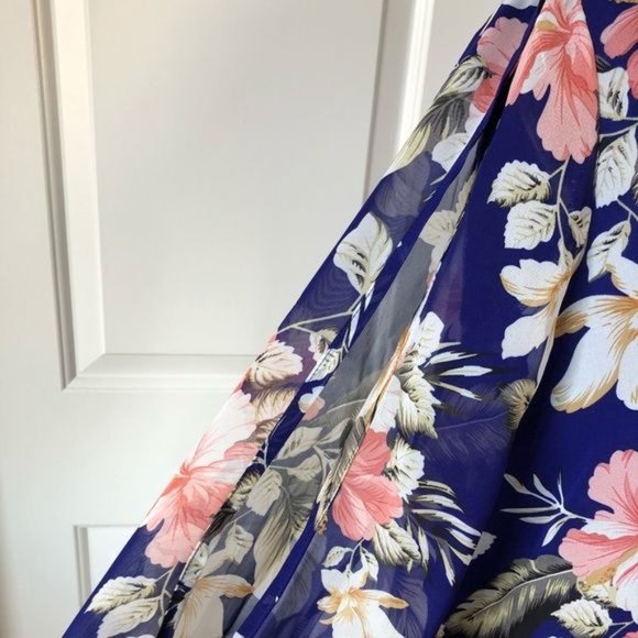 LULUS NWT BLUE & PINK FLORAL LOOSE FIT FLOWY DRESS - Picture 5 of 11